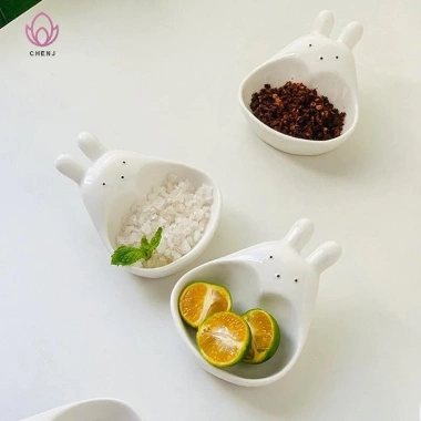 CENJ Đĩa nhúng gốm tay cầm – Đĩa nước sốt, gia vị sushi, bát ăn nhẹ, mới 4