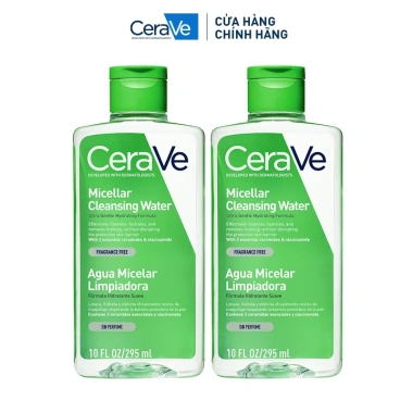 CeraVe Micellar Cleansing Water 295ml x2 - Nước tẩy trang dưỡng ẩm, làm sạch sâu, không gây khô 2 CeraVe Micellar Cleansing Water 295ml x2 - Nước tẩy trang dưỡng ẩm, làm sạch sâu, không gây khô 2