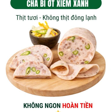 Chả Bì Ớt Xiêm Xanh Cửu Long 1kg Gói Lá Chuối, Chả Da Sạch, Không Phụ Gia, Giá chỉ 199.000 VND 3
