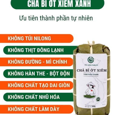 Chả Bì Ớt Xiêm Xanh Cửu Long 1kg Gói Lá Chuối, Chả Da Sạch, Không Phụ Gia, Giá chỉ 199.000 VND 4
