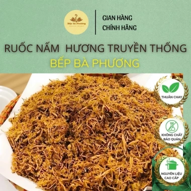 Chà bông nấm Đà Lạt 500g - Ruốc nấm hương ăn chay không đường, đậm đà hương vị Bếp Bà Phương