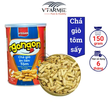 Chả giò tôm sấy mini 150g ăn liền lon Vissan ALNN - Giòn ngon, chỉ 79.000đ