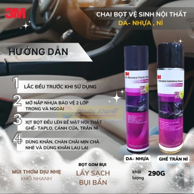 Chai Bọt 3M 290g Giảm 10% - Vệ sinh ghế, trần, nỉ nội thất ô tô, mạnh mẽ 9