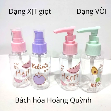 Chai chiết mỹ phẩm mini du lịch, họa tiết xinh xắn, dầu gội sữa tắm 22.000₫ 2