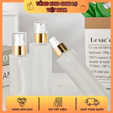 Chai chiết mỹ phẩm thủy tinh mờ 15ml 50ml xịt giọt cao cấp kem dưỡng da serum giá 14.900 VND