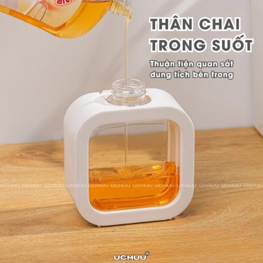 Chai chiết xà phòng trong suốt UCHUU - Bình đựng sữa tắm, dầu gội du lịch, lọ nhựa vòi bơm khóa, chỉ 31.000đ 5