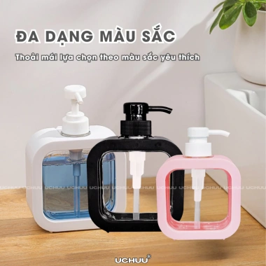 Chai chiết xà phòng trong suốt UCHUU - Bình đựng sữa tắm, dầu gội du lịch, lọ nhựa vòi bơm khóa, chỉ 31.000đ 6