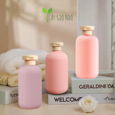 Chai Đựng Dầu Gội và Sữa Tắm 200ml Hồng - Bình Chiết 3 Sắc Độ Cây Gió Nhỏ 17k 2