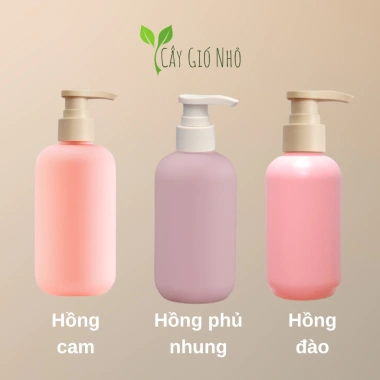 Chai Đựng Dầu Gội và Sữa Tắm 200ml Hồng - Bình Chiết 3 Sắc Độ Cây Gió Nhỏ 17k 4
