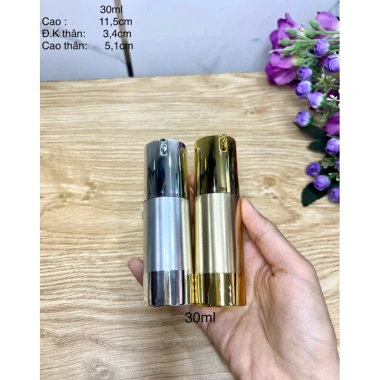 Chai hút chân không 15ml 30ml 50ml vàng bạc - Siêu bền, giữ hương vị, chỉ 19.000đ