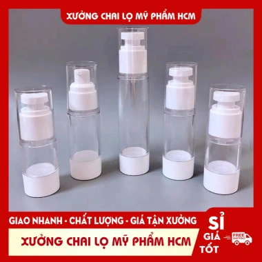 Chai Hút Chân Không 30ml Chiết Mỹ Phẩm - Nhựa Trong Suốt Xịt Nhỏ Giọt - Giá 6.700đ