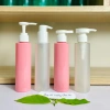Chai lọ nhựa 150ml vai ngang hồng trắng - vòi nhấn, khóa vàng - gội, tắm, lotion - 8.400 VND