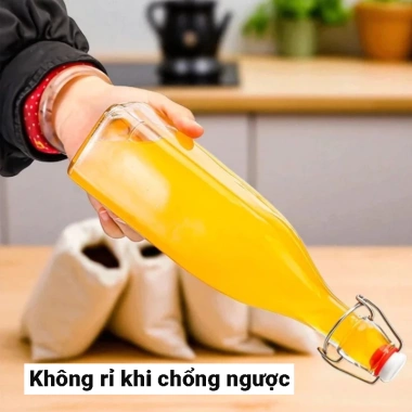 Chai Nắp Cài Thủy Tinh Loại Dầy + Gọng Inox 304 250ml 500ml 750ml 1.000ml Combo Giá Rẻ 29.700 VND