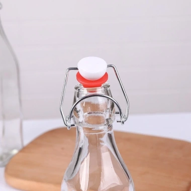 Chai Nắp Cài Thủy Tinh Loại Dầy + Gọng Inox 304 250ml 500ml 750ml 1.000ml Combo Giá Rẻ 29.700 VND
