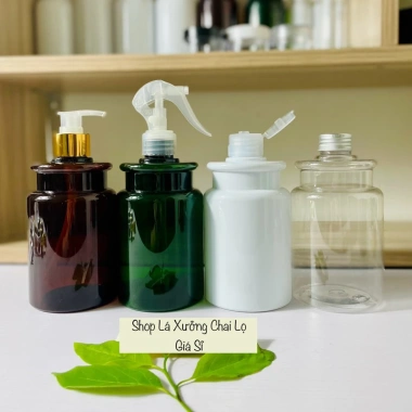 Chai nhựa 500ml cổ 2 tầng, màu đa dạng, vòi nhấn đa kiểu - Đựng dầu gội, sữa tắm, 11.500₫