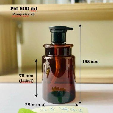 Chai nhựa 500ml cổ 2 tầng, màu đa dạng, vòi nhấn đa kiểu - Đựng dầu gội, sữa tắm, 11.500₫