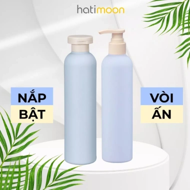 Chai nhựa nắp bật HATIMOON - Thiết kế thân cao, dung tích 200/260/400ml, phù hợp chiết dầu gội, sữa tắm, mỹ phẩm - Giá chỉ 22.000 VND