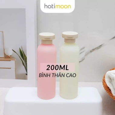 Chai nhựa nắp bật HATIMOON - Thiết kế thân cao, dung tích 200/260/400ml, phù hợp chiết dầu gội, sữa tắm, mỹ phẩm - Giá chỉ 22.000 VND