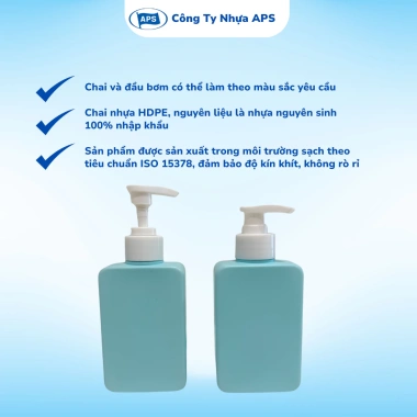 Chai nhựa rỗng 200ml chiết dầu gội, sữa tắm, gel rửa tay chuẩn ISO - có vòi bơm, giá chỉ 10.476 VND