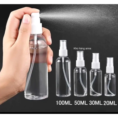 Chai nhựa xịt sương 1 set 5 chai - Lọ chiết mỹ phẩm trong suốt, giảm 20% còn 8.000₫
