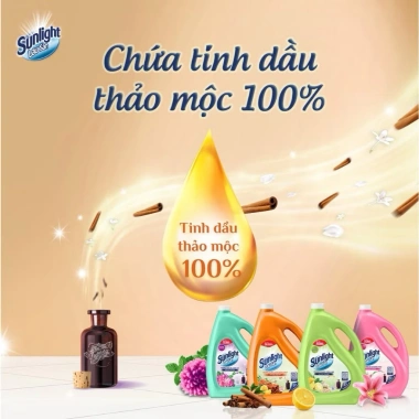 Chai Nước Lau Sàn Sunlight Tinh Dầu Thiên Nhiên Hương Quế 1kg - Giá chỉ 47.000đ 3
