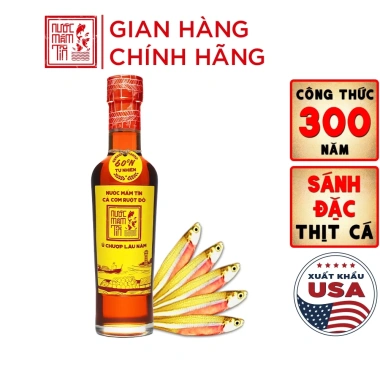 Chai Nước Mắm Tĩn Cá Cơm Ruột Đỏ Đạm 60N 250ml - Truyền Thống Sạch Ưu Đãi 111.800 VND