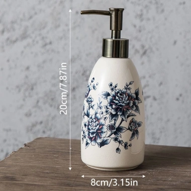 Chai nước rửa tay gốm MAOYE66SY hoa cổ điển, rỗng, hộp đựng xà phòng lỏng chống rò rỉ 2