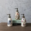 Chai nước rửa tay gốm MAOYE66SY hoa cổ điển, rỗng, hộp đựng xà phòng lỏng chống rò rỉ 3