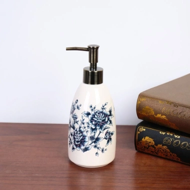 Chai nước rửa tay gốm MAOYE66SY hoa cổ điển, rỗng, hộp đựng xà phòng lỏng chống rò rỉ 8