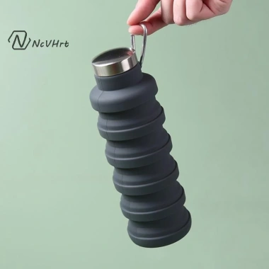 Chai Nước Silicon Ncvhrt Gập Nhỏ Gọn - Dùng Được Cà Phê, Du Lịch Ngoài Trời, Thể Thao, Gấp Lại Dễ Dàng 5