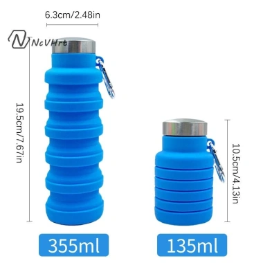 Chai Nước Silicon Ncvhrt Gập Nhỏ Gọn - Dùng Được Cà Phê, Du Lịch Ngoài Trời, Thể Thao, Gấp Lại Dễ Dàng 7