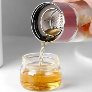 Chai pha trà thủy tinh cao cấp, cốc du lịch chống rò rỉ, treo tường đôi - 98.700đ