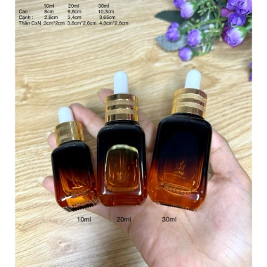 Chai serum vuông nâu 10ml-30ml sang chảnh #thuytinh, giá 10.500 VND (giảm từ 12.915 VND) 3