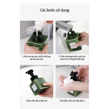 Chai tạo bọt đa năng cho dầu gội, sữa tắm, xà phòng rửa tay, sữa dưỡng thể – Giá ưu đãi 24.000₫