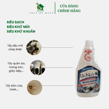 Chai Tẩy Rửa Dr Natro 500ml - Ion Xóa Dầu Mỡ, Vết Bẩn Nhà Bếp và Nhà Vệ Sinh