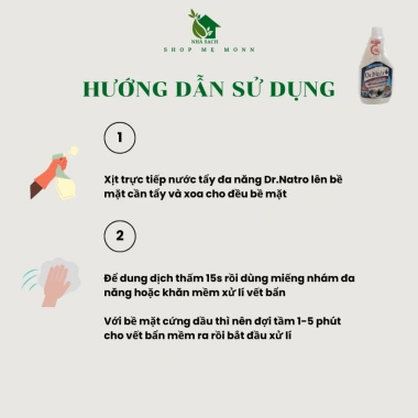 Chai Tẩy Rửa Dr Natro 500ml - Ion Xóa Dầu Mỡ, Vết Bẩn Nhà Bếp và Nhà Vệ Sinh 6 Chai Tẩy Rửa Dr Natro 500ml - Ion Xóa Dầu Mỡ, Vết Bẩn Nhà Bếp và Nhà Vệ Sinh 6
