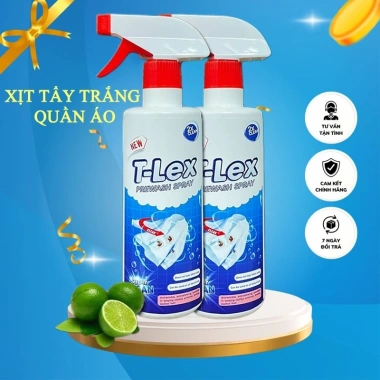 Chai Tẩy Trắng Quần Áo T‑LEX 500ml – Tẩy Mốc, Ố Vàng, Không Phai Màu, Dùng Cả Vải Trắng & Màu – 96.000₫