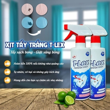 Chai Tẩy Trắng Quần Áo T‑LEX 500ml – Tẩy Mốc, Ố Vàng, Không Phai Màu, Dùng Cả Vải Trắng & Màu – 96.000₫ 3