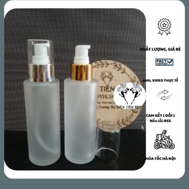 Chai thủy tinh mờ vai vuông đầu xịt giọt, nhiều size, giá 16.000đ tại tientienshop