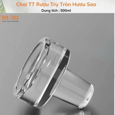 Chai TT Rượu Trụ Tròn Hươu Sao 500ml – Thủy tinh, trái cây men, quà tặng 60.000đ