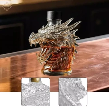 Chai whisky thủy tinh động vật - bình rượu trang trí sang trọng cho khách sạn, nhà hàng, quà tặng