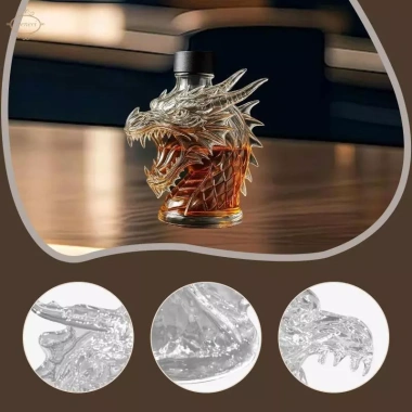 Chai whisky thủy tinh động vật - bình rượu trang trí sang trọng cho khách sạn, nhà hàng, quà tặng