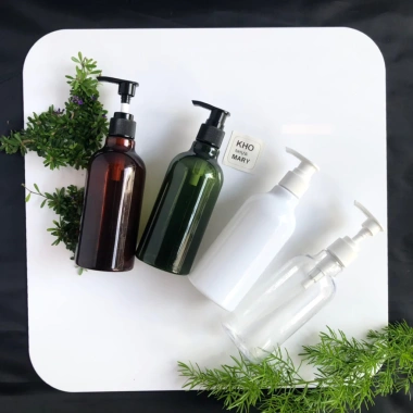 Chai Xanh vòi nhấn set 5 đựng dầu gội, sữa tắm 100-300ml - bump, giá 40.000₫