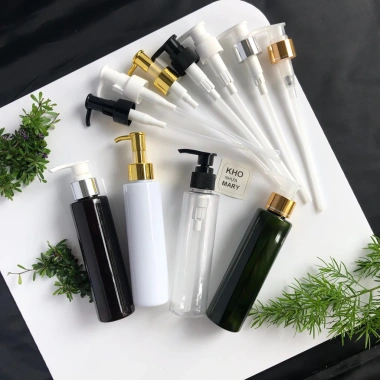 Chai Xanh vòi nhấn set 5 đựng dầu gội, sữa tắm 100-300ml - bump, giá 40.000₫