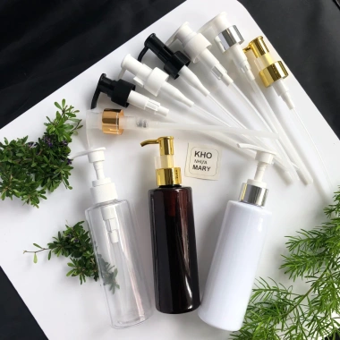 Chai Xanh vòi nhấn set 5 đựng dầu gội, sữa tắm 100-300ml - bump, giá 40.000₫