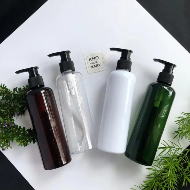 Chai Xanh vòi nhấn set 5 đựng dầu gội, sữa tắm 100-300ml - bump, giá 40.000₫