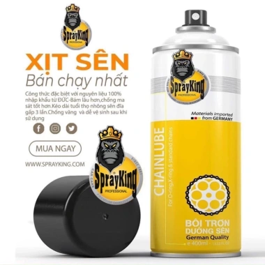 Chai xịt 400ml Dưỡng Sên Sprayking ChainLube - Bảo vệ sên, giá chỉ 60.000₫