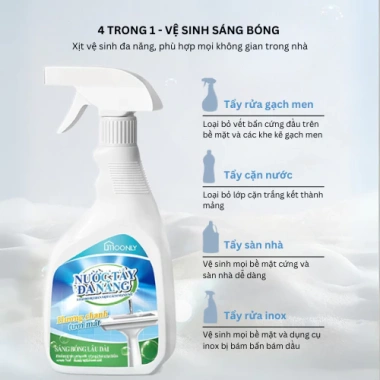 Chai xịt đa năng Moonly - Đánh bay vết bẩn, tẩy cặn canxi vòi hoa sen, vòi nước, sạch bóng giá 35.000 2 Chai xịt đa năng Moonly - Đánh bay vết bẩn, tẩy cặn canxi vòi hoa sen, vòi nước, sạch bóng giá 35.000 2