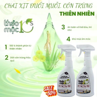 Chai Xịt Diệt Muỗi Kiến Gián Tận Gốc Sinh Học Thảo Mộc 500ml An Toàn Cho Bé và Thú Cưng - Giá 60.000đ 5