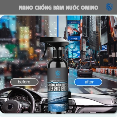 Chai xịt nano 300ml chống bám nước, ngăn đọng mưa, tầm nhìn rõ kính gương xe Omino - 200k 7